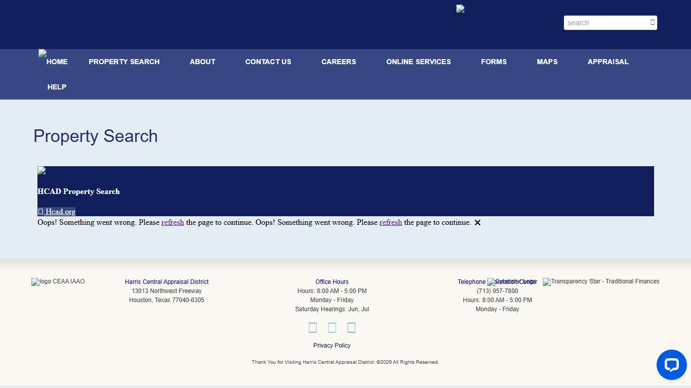 Property Search - Harris Central Appraisal District